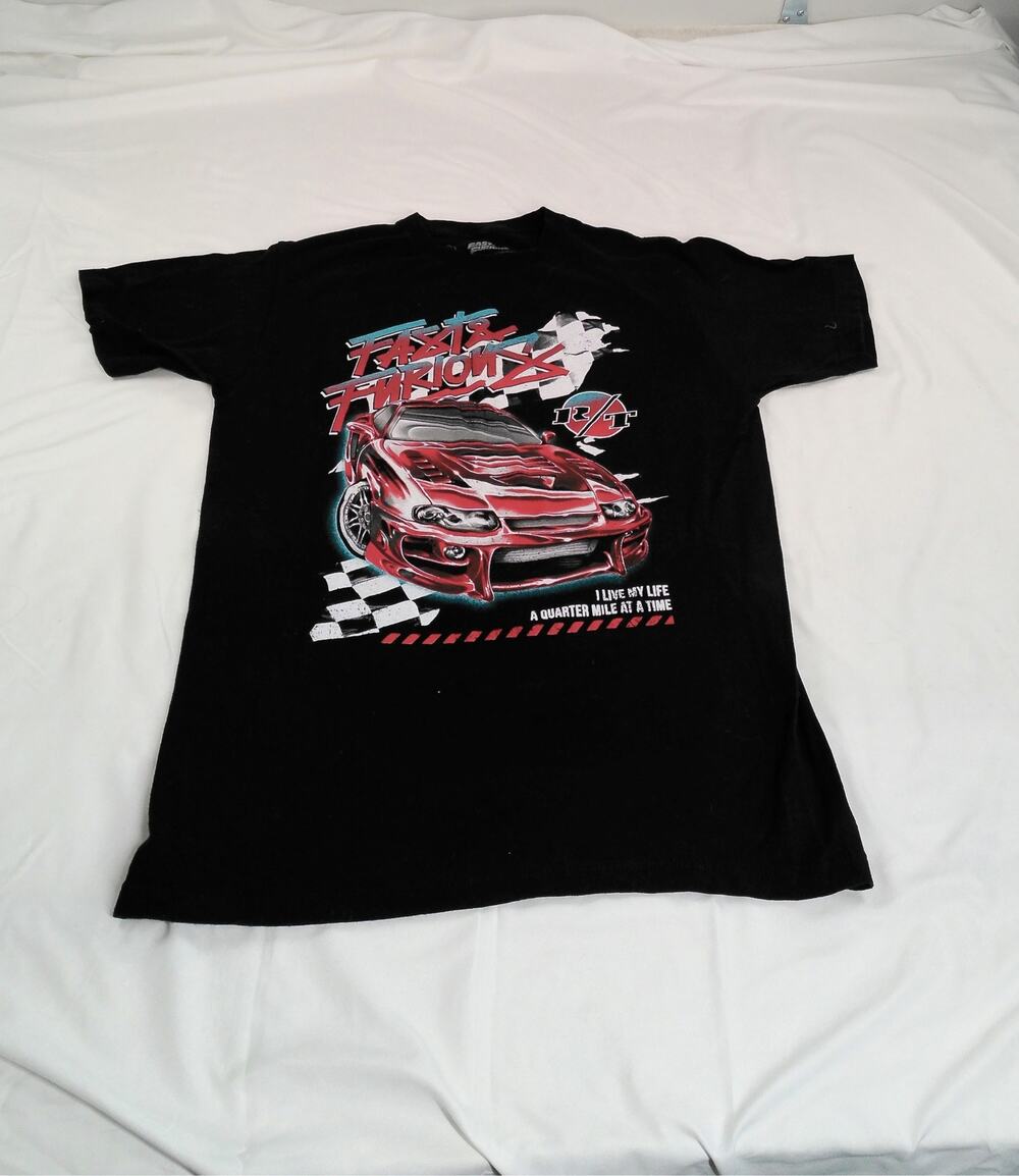 Fast & Furious Graphic T-Shirt Men's M Black Racing Car Movie Tee